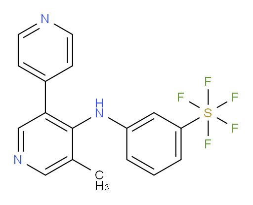 3-((5-methyl-[3,4'-bipyridin]-4-yl)amino)(pentafluoromercapto)benzene