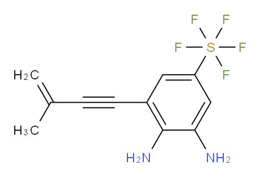 3,4-diamino-5-(3-methylbut-3-en-1-yn-1-yl)(pentafluoromercapto)benzene