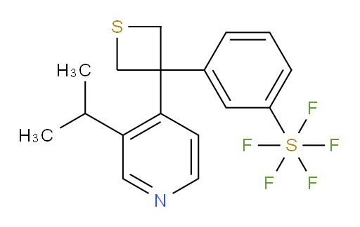 3-(3-(3-isopropylpyridin-4-yl)thietan-3-yl)(pentafluoromercapto)benzene