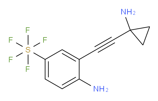 4-amino-3-((1-aminocyclopropyl)ethynyl)(pentafluoromercapto)benzene