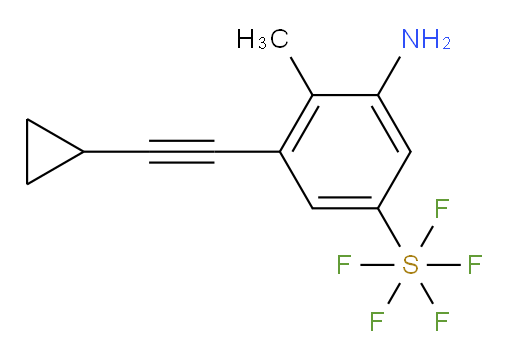 3-amino-5-(cyclopropylethynyl)-4-methyl(pentafluoromercapto)benzene