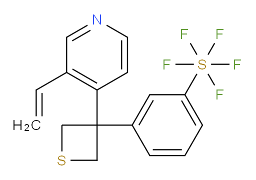 3-(3-(3-vinylpyridin-4-yl)thietan-3-yl)(pentafluoromercapto)benzene