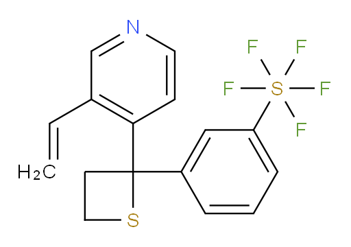 3-(2-(3-vinylpyridin-4-yl)thietan-2-yl)(pentafluoromercapto)benzene