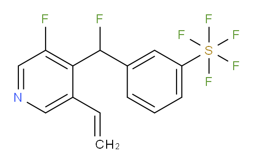 3-(fluoro(3-fluoro-5-vinylpyridin-4-yl)methyl)(pentafluoromercapto)benzene