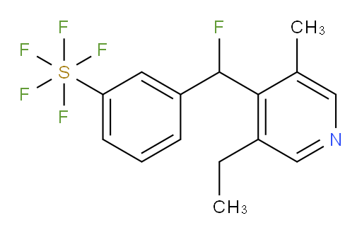 3-((3-ethyl-5-methylpyridin-4-yl)fluoromethyl)(pentafluoromercapto)benzene
