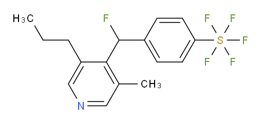 4-(fluoro(3-methyl-5-propylpyridin-4-yl)methyl)(pentafluoromercapto)benzene