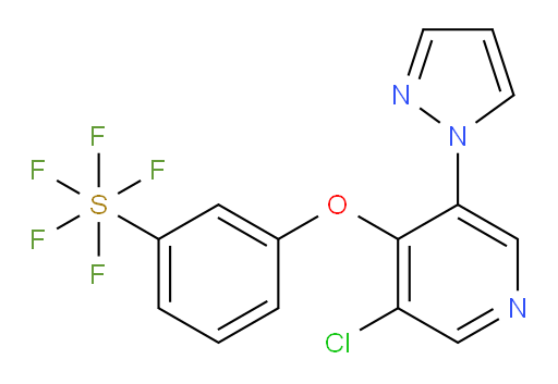 3-((3-chloro-5-(1H-pyrazol-1-yl)pyridin-4-yl)oxy)(pentafluoromercapto)benzene