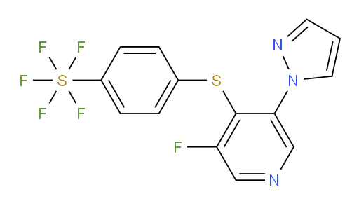 4-((3-fluoro-5-(1H-pyrazol-1-yl)pyridin-4-yl)thio)(pentafluoromercapto)benzene
