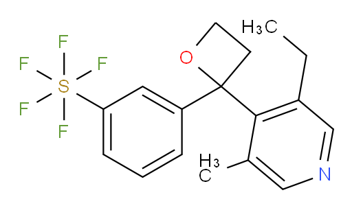 3-(2-(3-ethyl-5-methylpyridin-4-yl)oxetan-2-yl)(pentafluoromercapto)benzene
