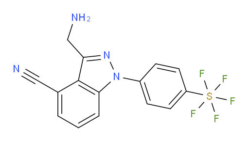 3-(aminomethyl)-1-(4-(pentafluoromercapto)phenyl)-1H-indazole-4-carbonitrile