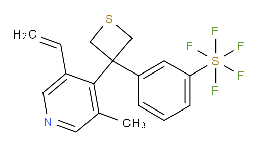 3-(3-(3-methyl-5-vinylpyridin-4-yl)thietan-3-yl)(pentafluoromercapto)benzene