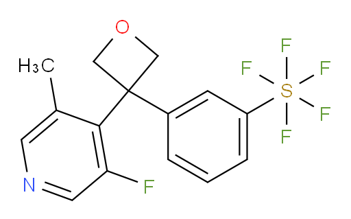3-(3-(3-fluoro-5-methylpyridin-4-yl)oxetan-3-yl)(pentafluoromercapto)benzene