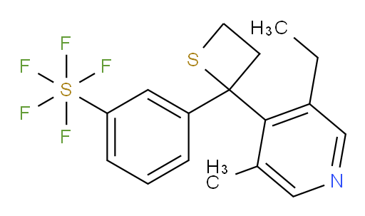 3-(2-(3-ethyl-5-methylpyridin-4-yl)thietan-2-yl)(pentafluoromercapto)benzene