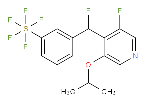 3-(fluoro(3-fluoro-5-isopropoxypyridin-4-yl)methyl)(pentafluoromercapto)benzene