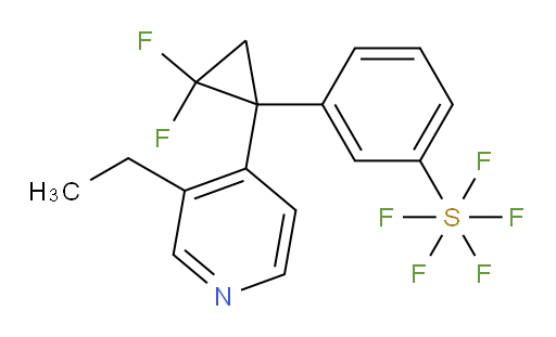 3-(1-(3-ethylpyridin-4-yl)-2,2-difluorocyclopropyl)(pentafluoromercapto)benzene