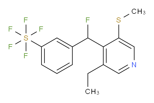 3-((3-ethyl-5-(methylthio)pyridin-4-yl)fluoromethyl)(pentafluoromercapto)benzene