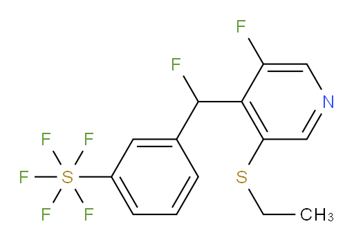 3-((3-(ethylthio)-5-fluoropyridin-4-yl)fluoromethyl)(pentafluoromercapto)benzene