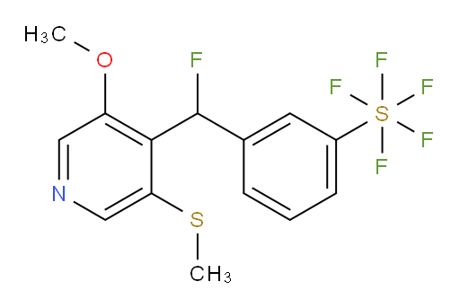 3-(fluoro(3-methoxy-5-(methylthio)pyridin-4-yl)methyl)(pentafluoromercapto)benzene