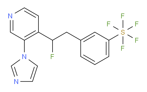 3-(2-(3-(1H-imidazol-1-yl)pyridin-4-yl)-2-fluoroethyl)(pentafluoromercapto)benzene