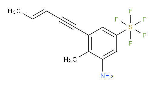 (E)-3-amino-4-methyl-5-(pent-3-en-1-yn-1-yl)(pentafluoromercapto)benzene