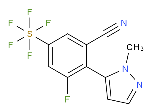 3-fluoro-5-(pentafluoromercapto)-2-(1-methyl-1H-pyrazol-5-yl)benzonitrile