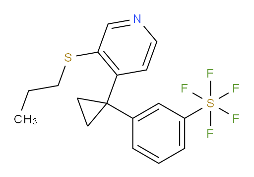 3-(1-(3-(propylthio)pyridin-4-yl)cyclopropyl)(pentafluoromercapto)benzene