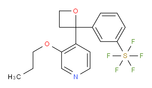 3-(2-(3-propoxypyridin-4-yl)oxetan-2-yl)(pentafluoromercapto)benzene