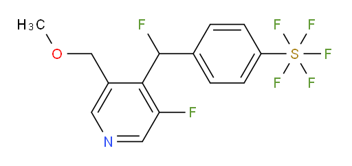 4-(fluoro(3-fluoro-5-(methoxymethyl)pyridin-4-yl)methyl)(pentafluoromercapto)benzene