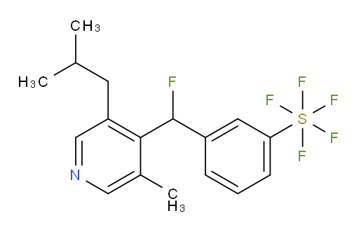 3-(fluoro(3-isobutyl-5-methylpyridin-4-yl)methyl)(pentafluoromercapto)benzene