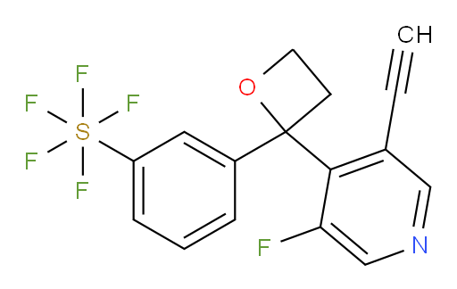 3-(2-(3-ethynyl-5-fluoropyridin-4-yl)oxetan-2-yl)(pentafluoromercapto)benzene
