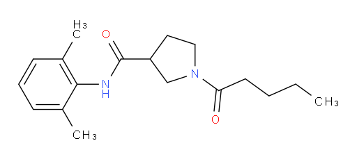 N-(2,6-dimethylphenyl)-1-pentanoylpyrrolidine-3-carboxamide