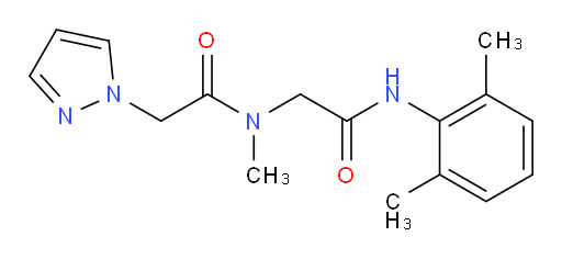N-(2-((2,6-dimethylphenyl)amino)-2-oxoethyl)-N-methyl-2-(1H-pyrazol-1-yl)acetamide