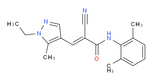 (E)-2-cyano-N-(2,6-dimethylphenyl)-3-(1-ethyl-5-methyl-1H-pyrazol-4-yl)acrylamide