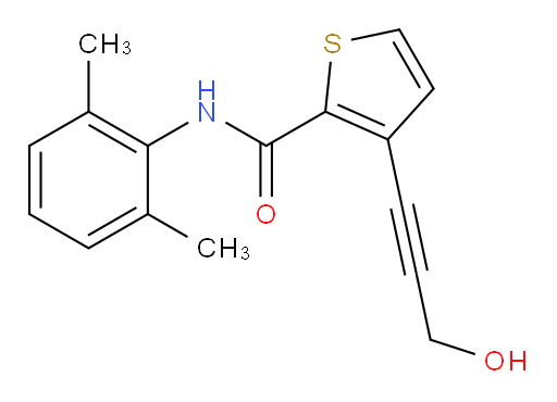 N-(2,6-dimethylphenyl)-3-(3-hydroxyprop-1-yn-1-yl)thiophene-2-carboxamide