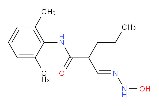 (E)-N-(2,6-dimethylphenyl)-2-((2-hydroxyhydrazono)methyl)pentanamide