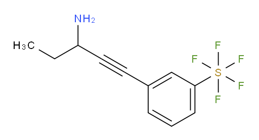 3-(3-aminopent-1-yn-1-yl)(pentafluoromercapto)benzene