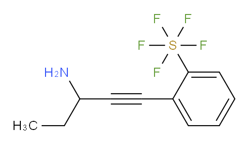 2-(3-aminopent-1-yn-1-yl)(pentafluoromercapto)benzene