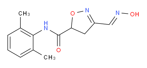 (E)-N-(2,6-dimethylphenyl)-3-((hydroxyimino)methyl)-4,5-dihydroisoxazole-5-carboxamide