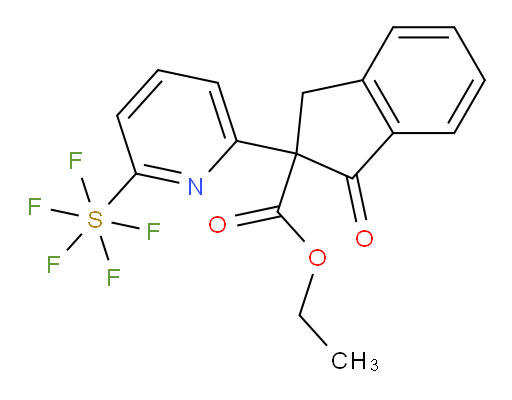 ethyl 2-(6-(pentafluoromercapto)pyridin-2-yl)-1-oxo-2,3-dihydro-1H-indene-2-carboxylate