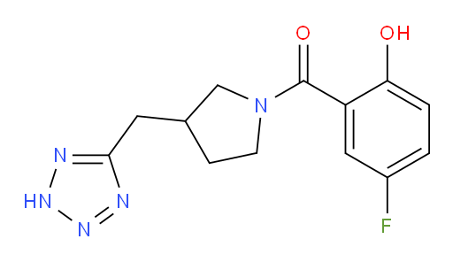(3-((2H-tetrazol-5-yl)methyl)pyrrolidin-1-yl)(5-fluoro-2-hydroxyphenyl)methanone