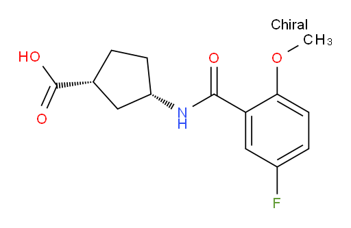 (1R,3S)-3-(5-fluoro-2-methoxybenzamido)cyclopentanecarboxylic acid