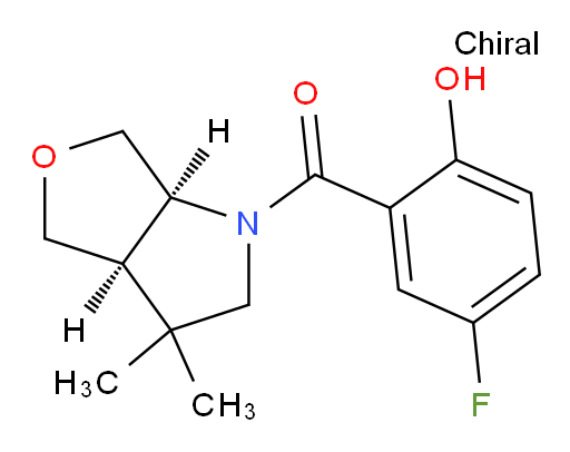 ((3aR,6aS)-3,3-dimethylhexahydro-1H-furo[3,4-b]pyrrol-1-yl)(5-fluoro-2-hydroxyphenyl)methanone