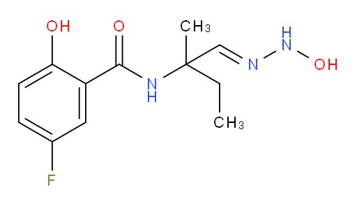 (E)-5-fluoro-2-hydroxy-N-(1-(2-hydroxyhydrazono)-2-methylbutan-2-yl)benzamide