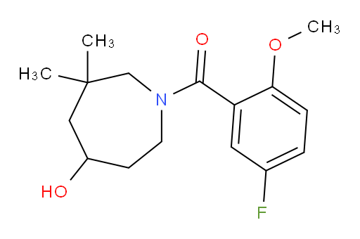 (5-fluoro-2-methoxyphenyl)(5-hydroxy-3,3-dimethylazepan-1-yl)methanone