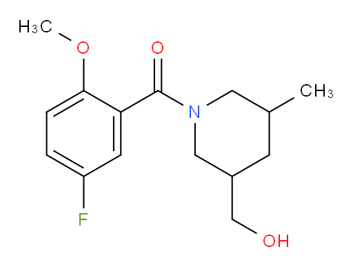 (5-fluoro-2-methoxyphenyl)(3-(hydroxymethyl)-5-methylpiperidin-1-yl)methanone