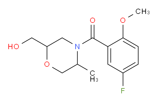 (5-fluoro-2-methoxyphenyl)(2-(hydroxymethyl)-5-methylmorpholino)methanone