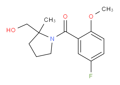 (5-fluoro-2-methoxyphenyl)(2-(hydroxymethyl)-2-methylpyrrolidin-1-yl)methanone