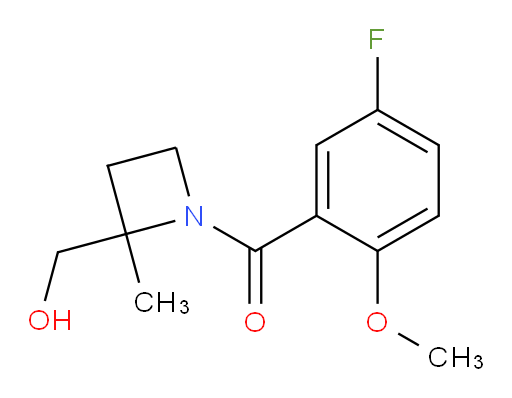 (5-fluoro-2-methoxyphenyl)(2-(hydroxymethyl)-2-methylazetidin-1-yl)methanone