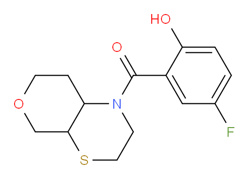 (5-fluoro-2-hydroxyphenyl)(hexahydropyrano[3,4-b][1,4]thiazin-1(7H)-yl)methanone