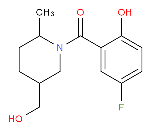 (5-fluoro-2-hydroxyphenyl)(5-(hydroxymethyl)-2-methylpiperidin-1-yl)methanone